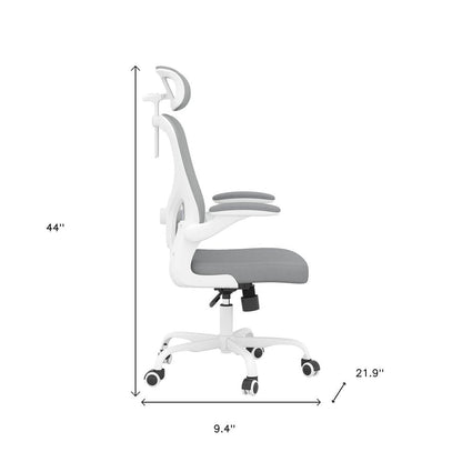 Gray And White Black And White Swivel Rolling Office Chair HomeRoots