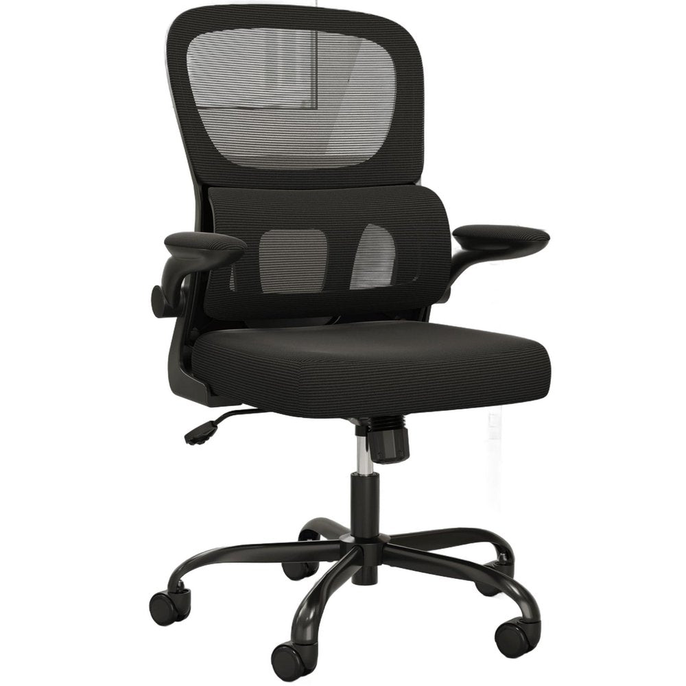 Black Swivel Rolling Office Chair HomeRoots