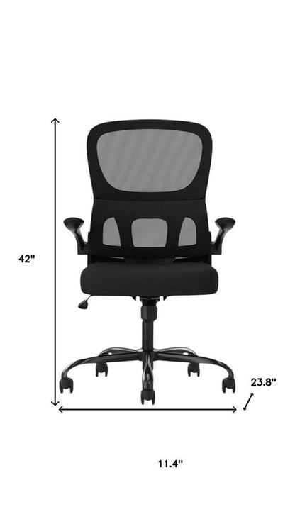 Black Swivel Rolling Office Chair HomeRoots