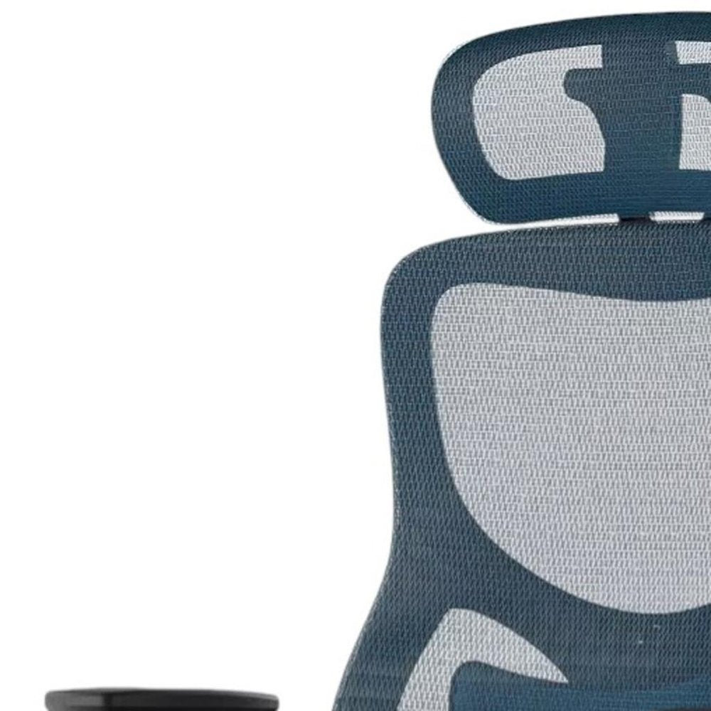 Blue Black And Silver Swivel Rolling Office Chair HomeRoots