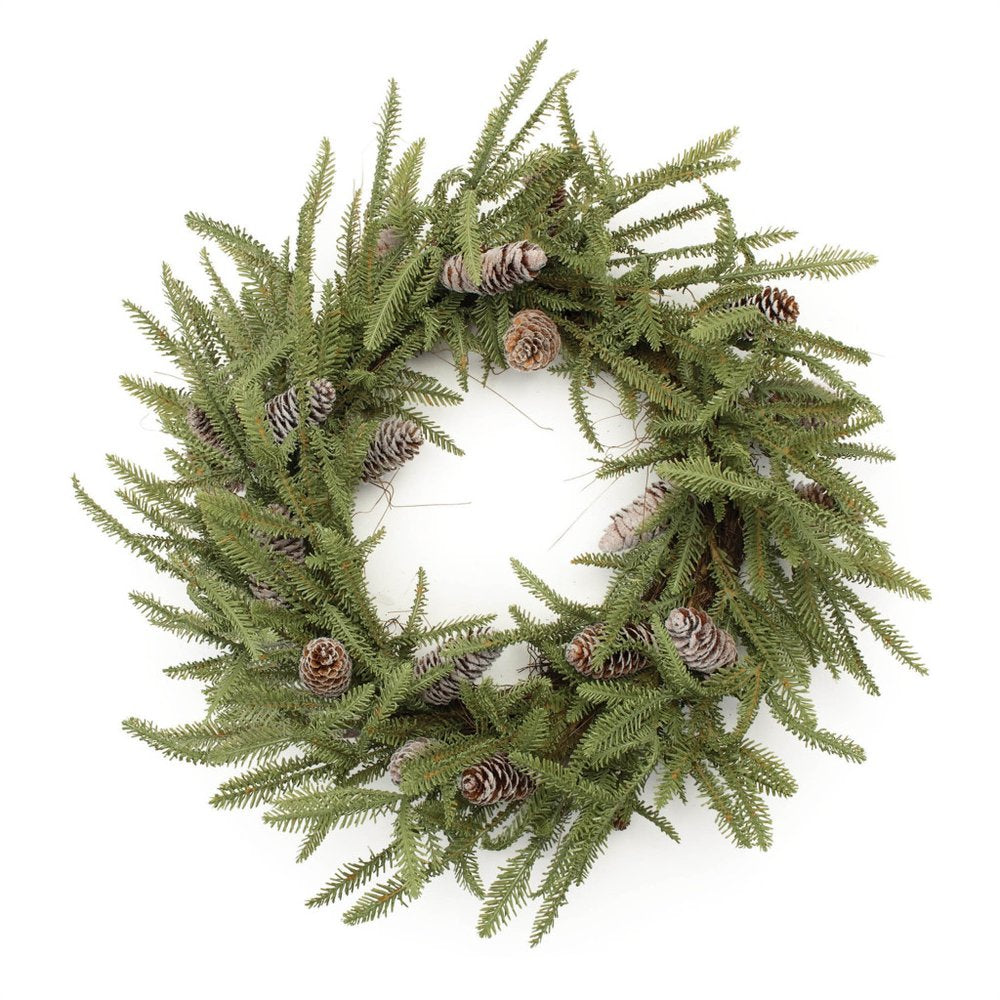 24" Green And Brown Christmas Pine And Pinecone Artificial Wreath HomeRoots