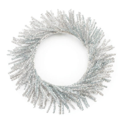 21" Silver Tinsel Faux Pine Christmas Artificial Wreath HomeRoots