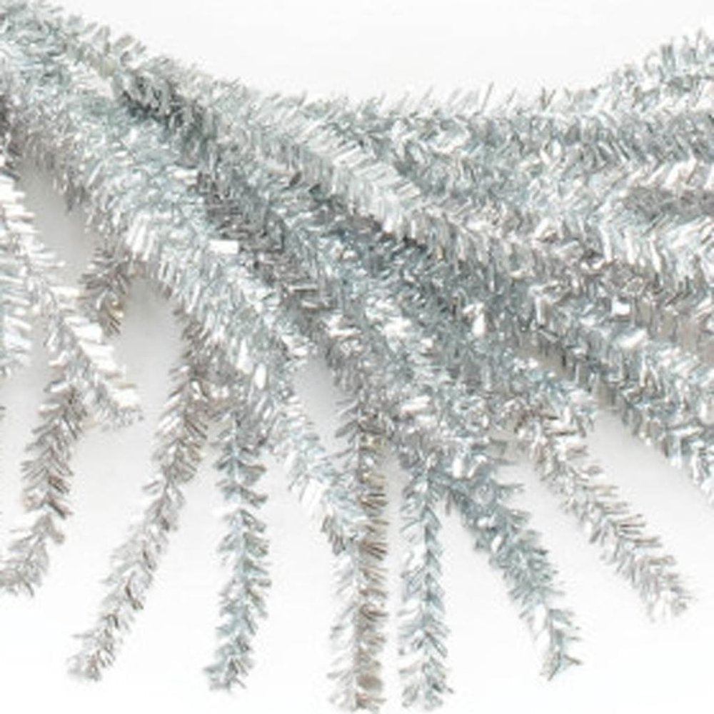 21" Silver Tinsel Faux Pine Christmas Artificial Wreath HomeRoots