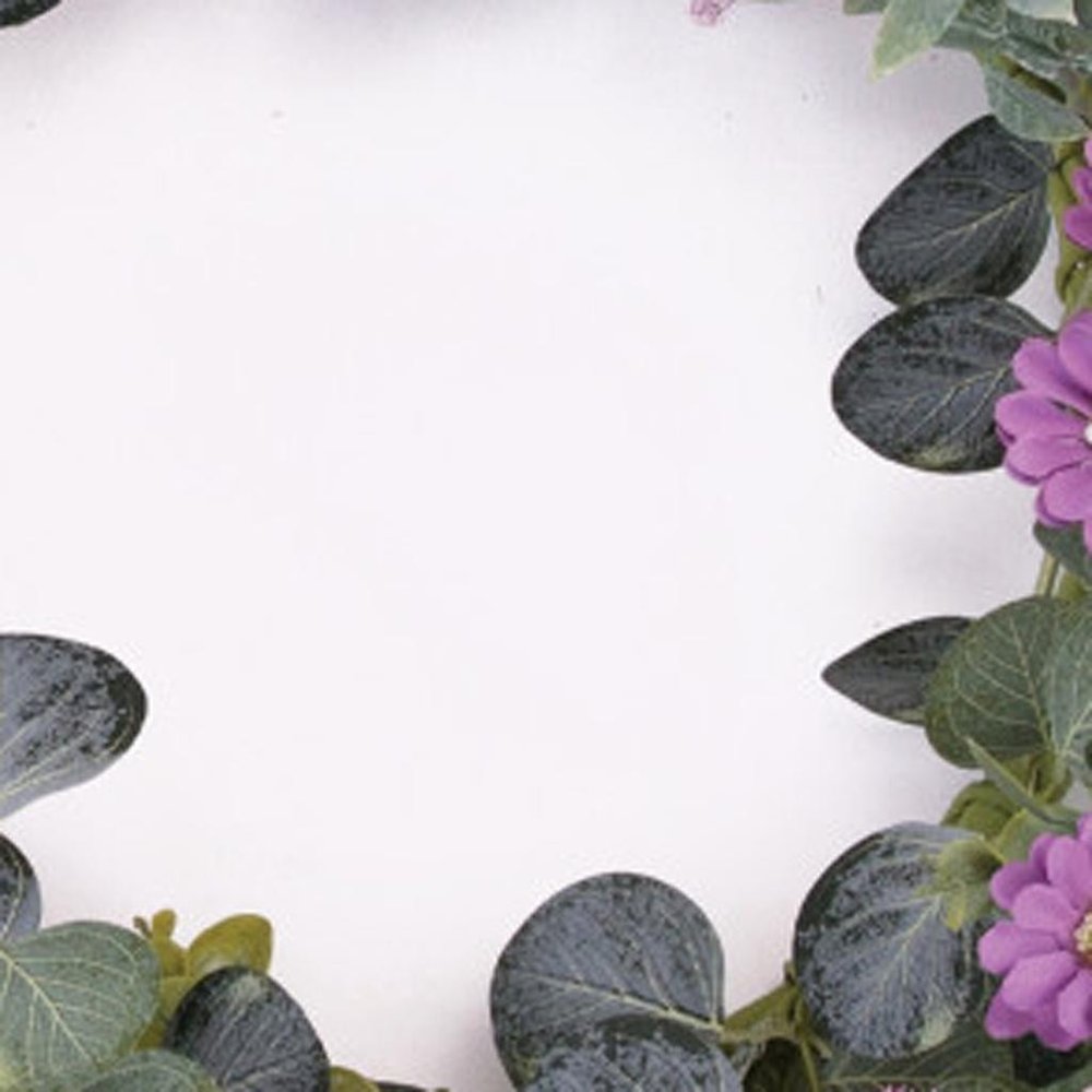 22" Green And Purple Daisy And Thistle Artificial Wreath HomeRoots