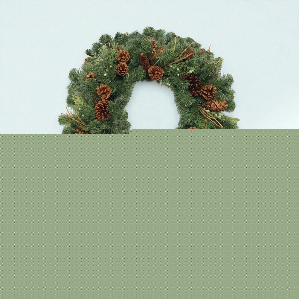 32" Green And Brown Christmas Pine And Pinecone Artificial Wreath HomeRoots