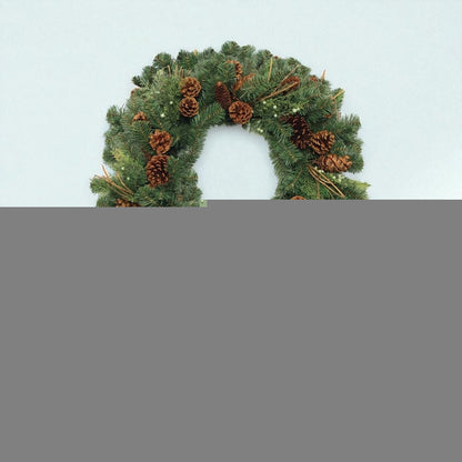 32" Green And Brown Christmas Pine And Pinecone Artificial Wreath HomeRoots