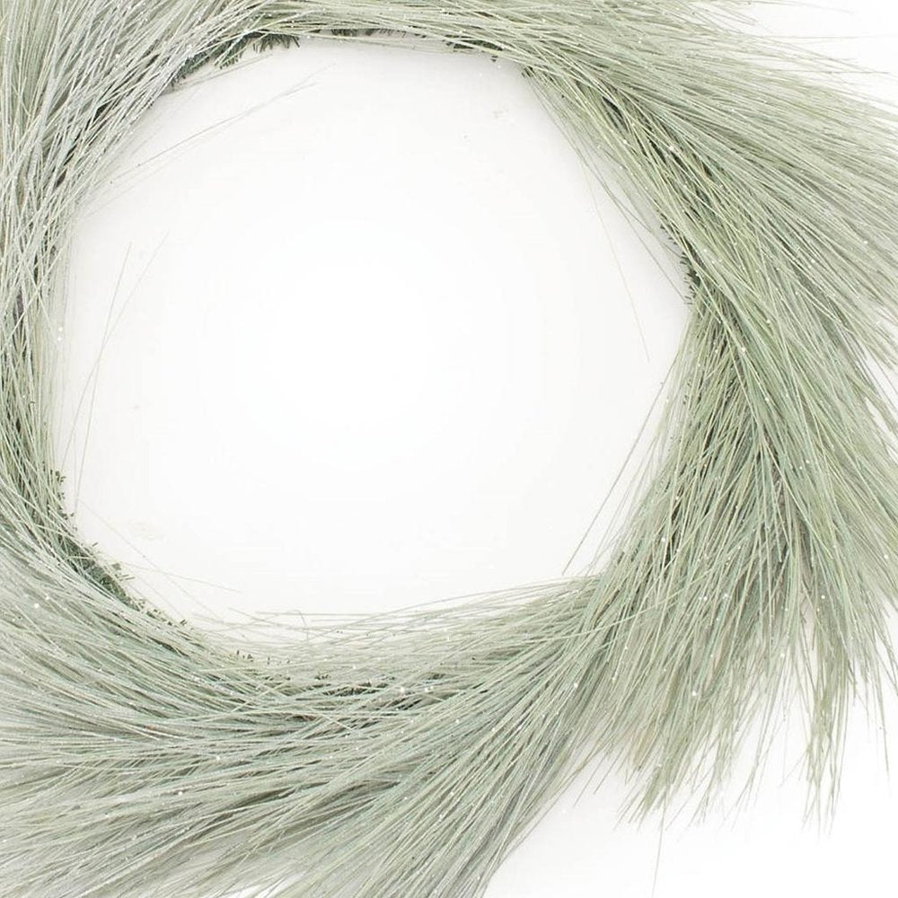 24" Green And White Frosted Long Needle Pine Artificial Wreath HomeRoots