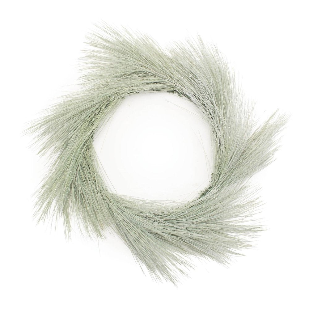 24" Green And White Frosted Long Needle Pine Artificial Wreath HomeRoots