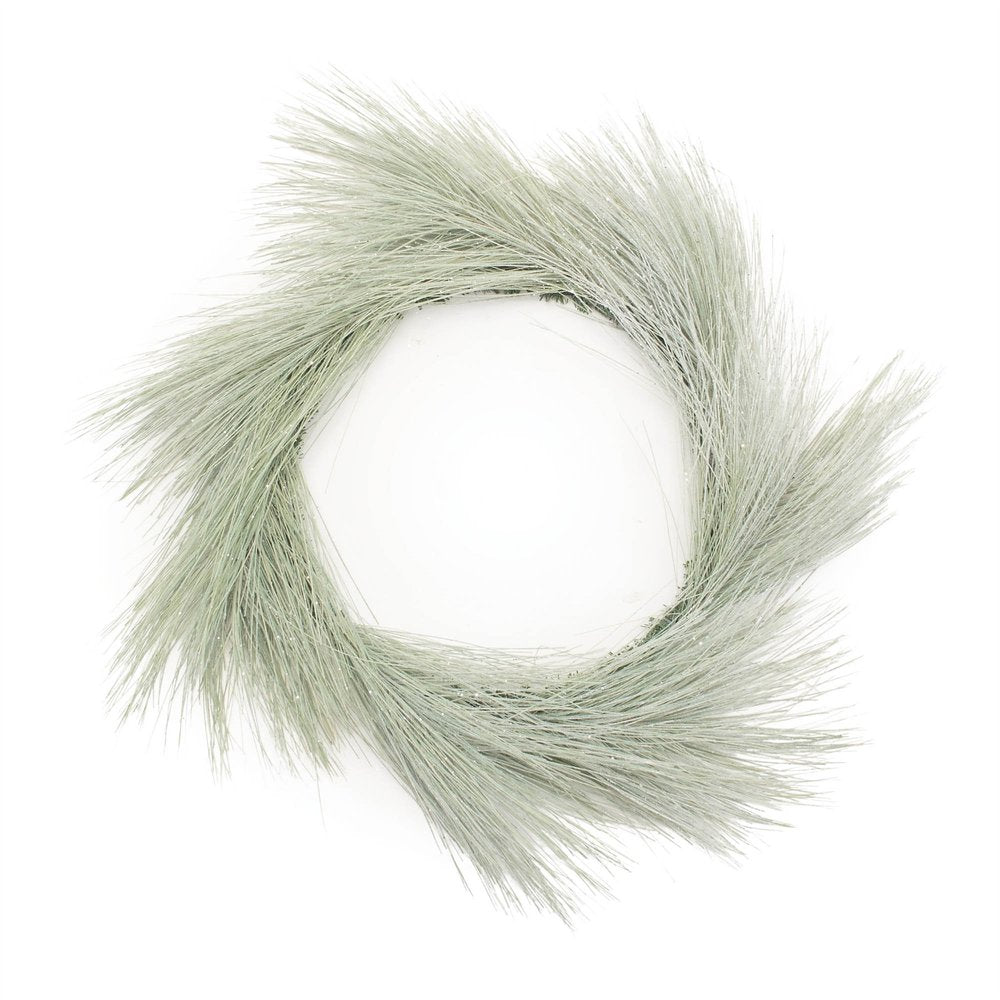 24" Green And White Frosted Long Needle Pine Artificial Wreath HomeRoots