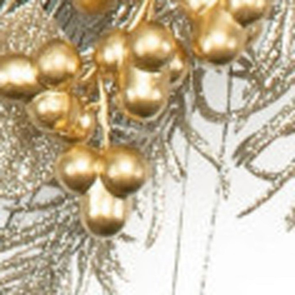 24" Gold And Silver Christmas Eucalyptus And Mixed Assortment Artificial Wreath HomeRoots
