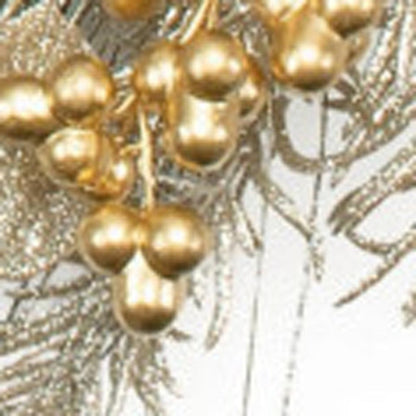 24" Gold And Silver Christmas Eucalyptus And Mixed Assortment Artificial Wreath HomeRoots