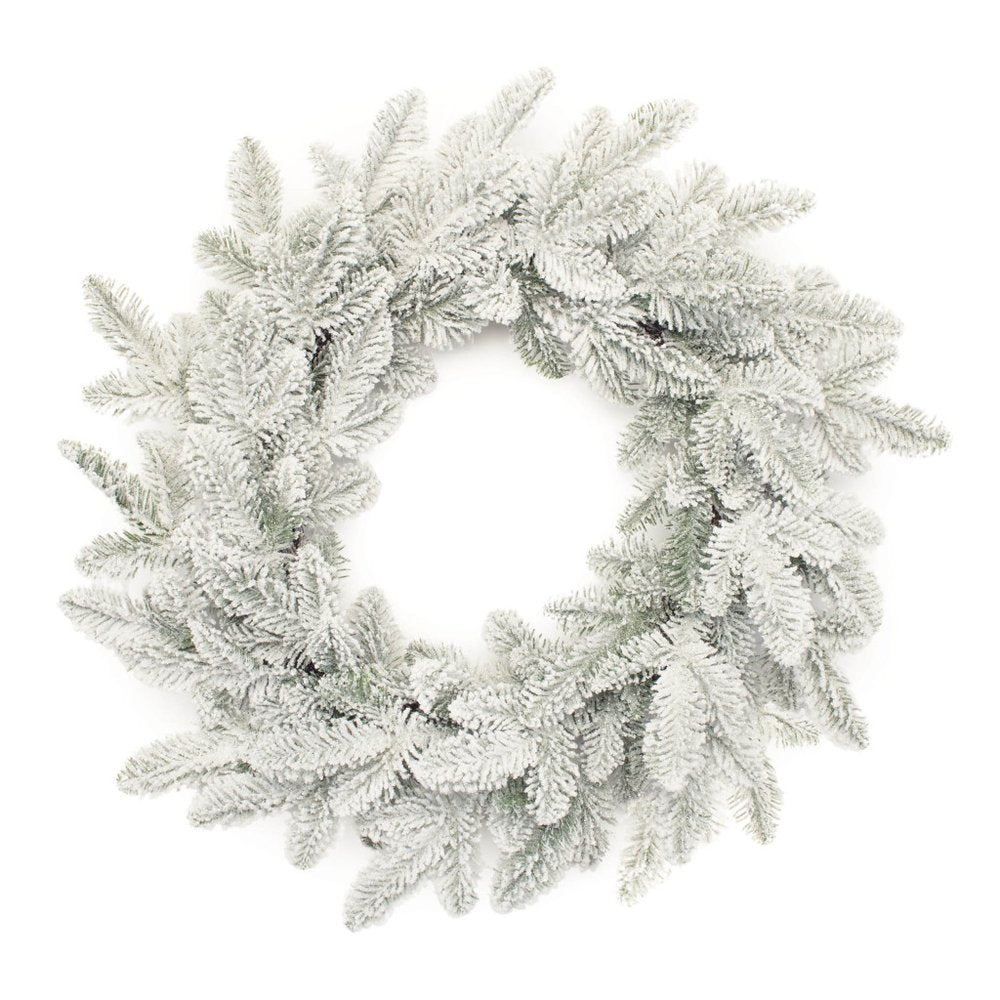 25" White Flocked Pine Christmas Artificial Wreath HomeRoots