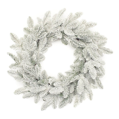 25" White Flocked Pine Christmas Artificial Wreath HomeRoots