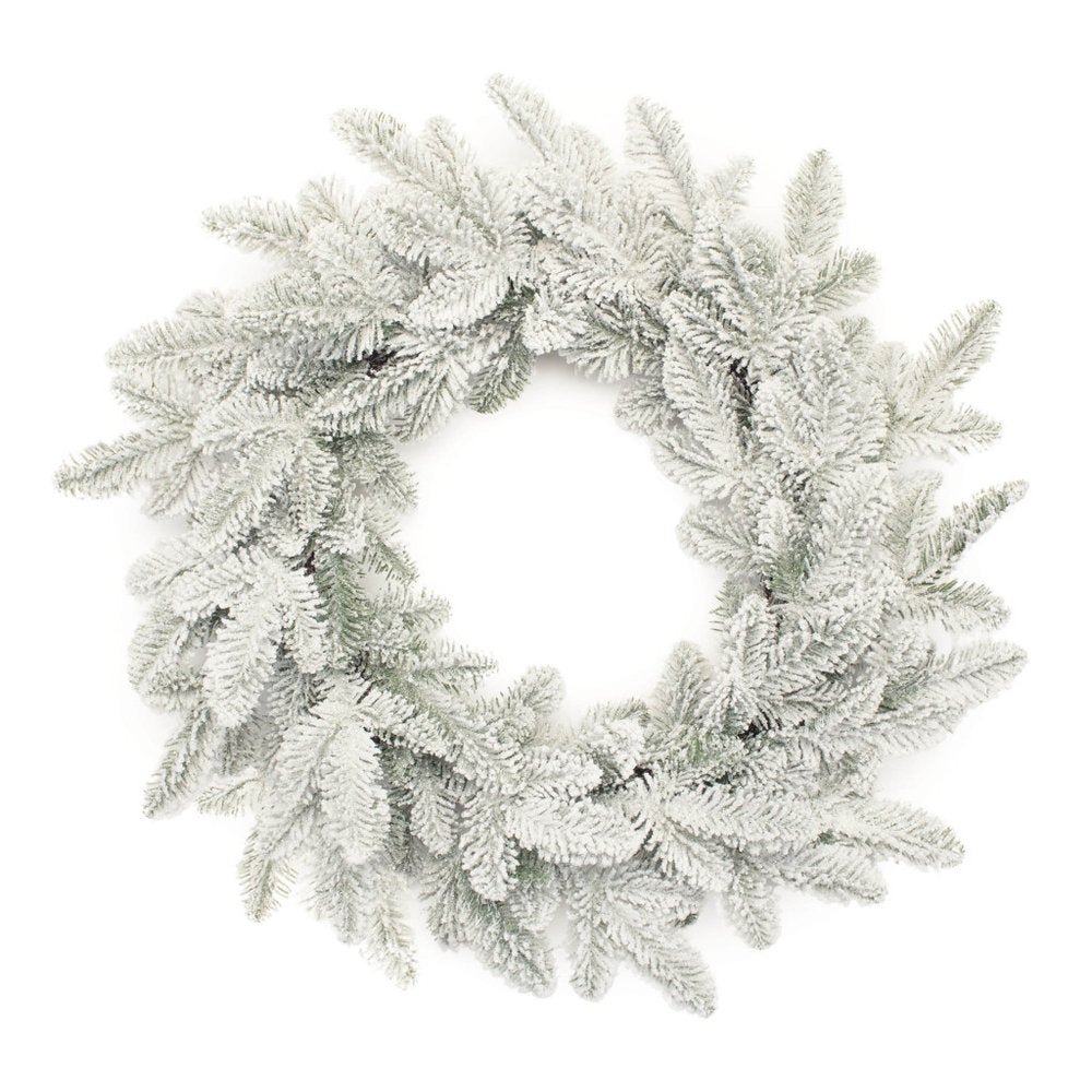 25" White Flocked Pine Christmas Artificial Wreath HomeRoots