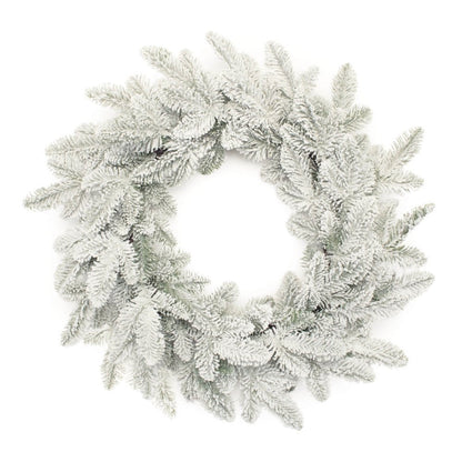 25" White Flocked Pine Christmas Artificial Wreath HomeRoots