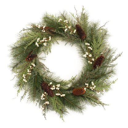 29" Green And Brown Christmas Pine Artificial Wreath HomeRoots