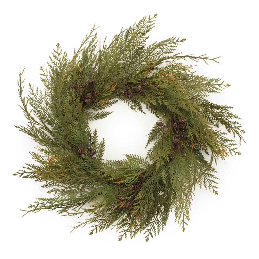 30" Green And Brown Christmas Pine Artificial Wreath HomeRoots
