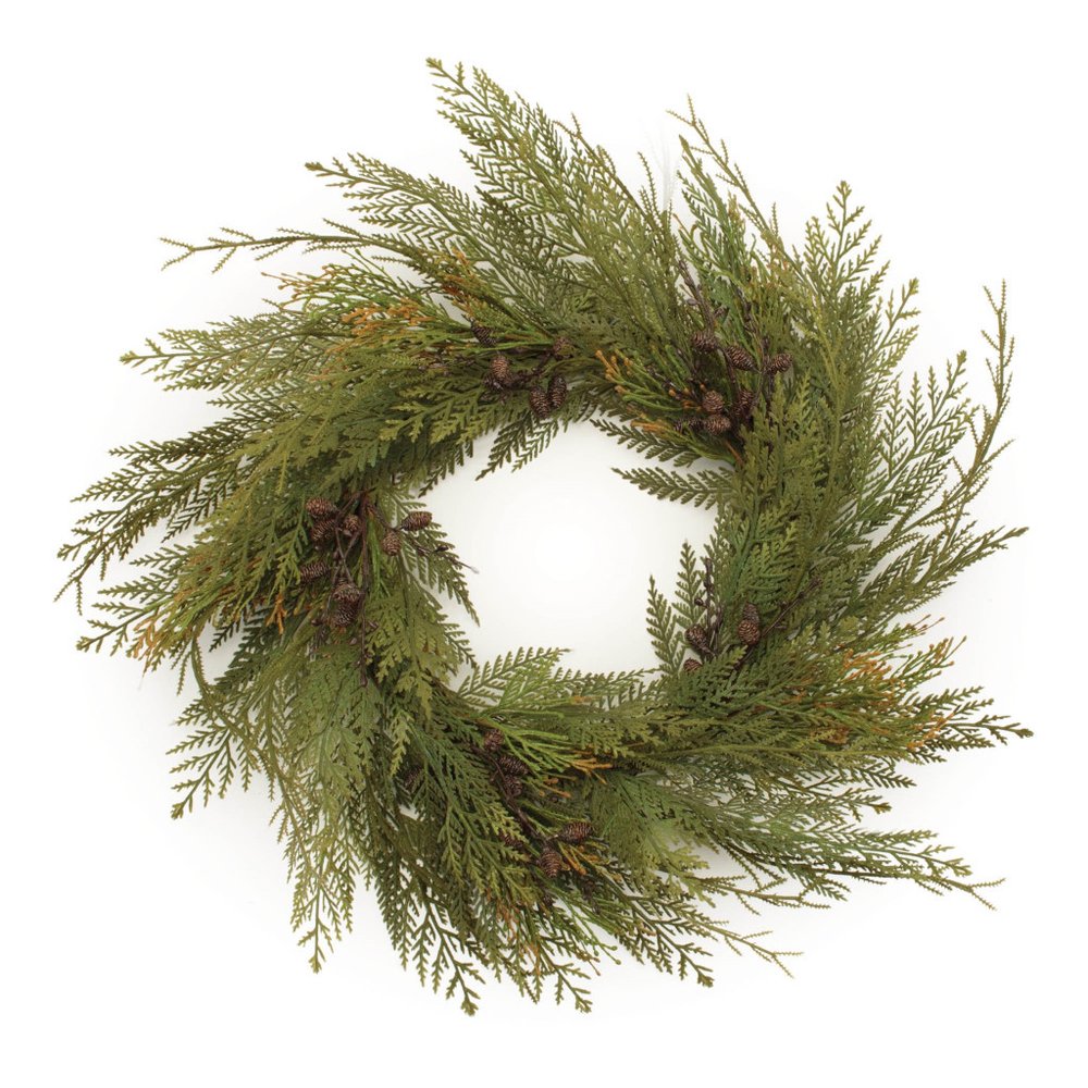 30" Green And Brown Christmas Pine Artificial Wreath HomeRoots