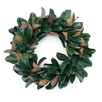 25" Green And Beige Magnolia Artificial Wreath HomeRoots