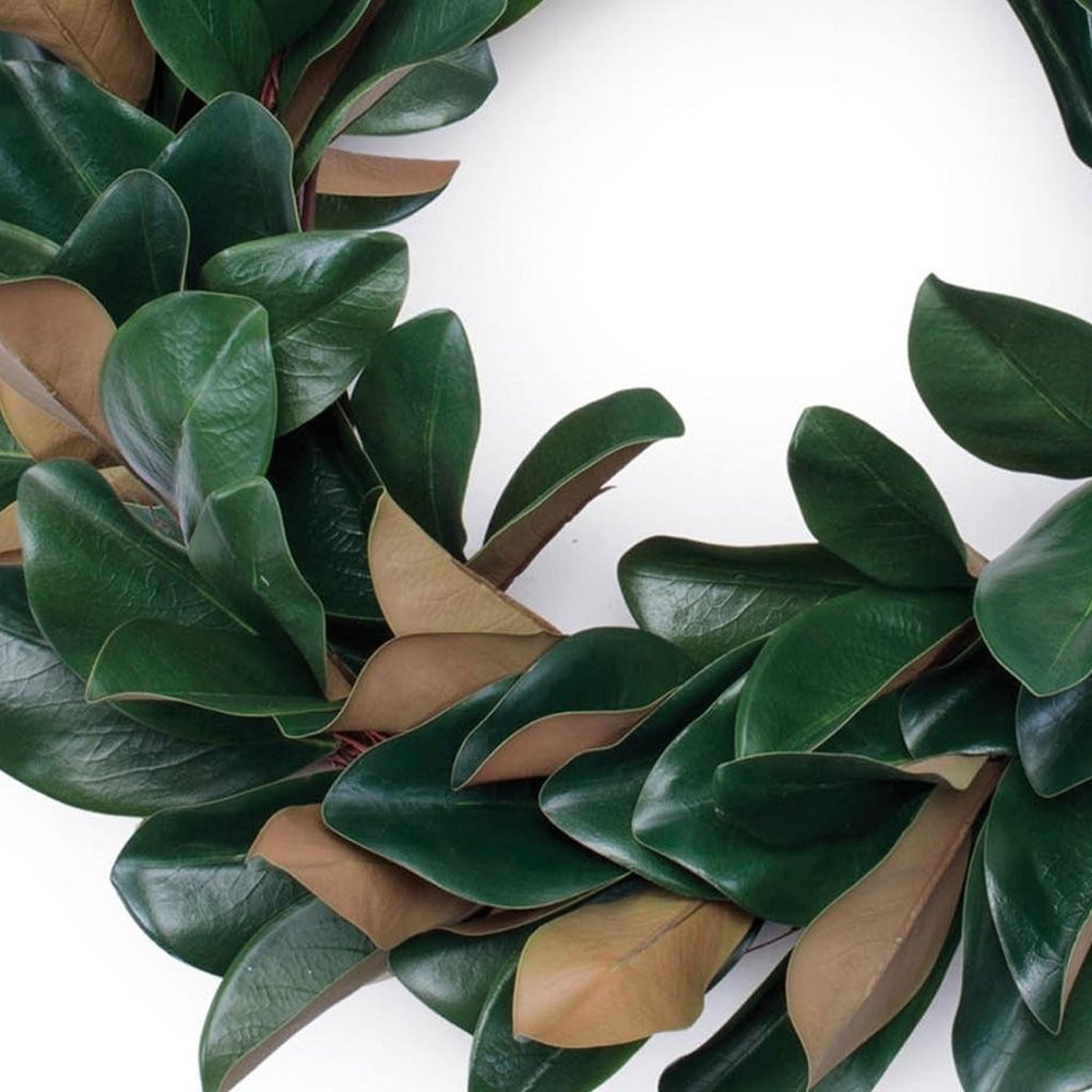25" Green And Beige Magnolia Artificial Wreath HomeRoots