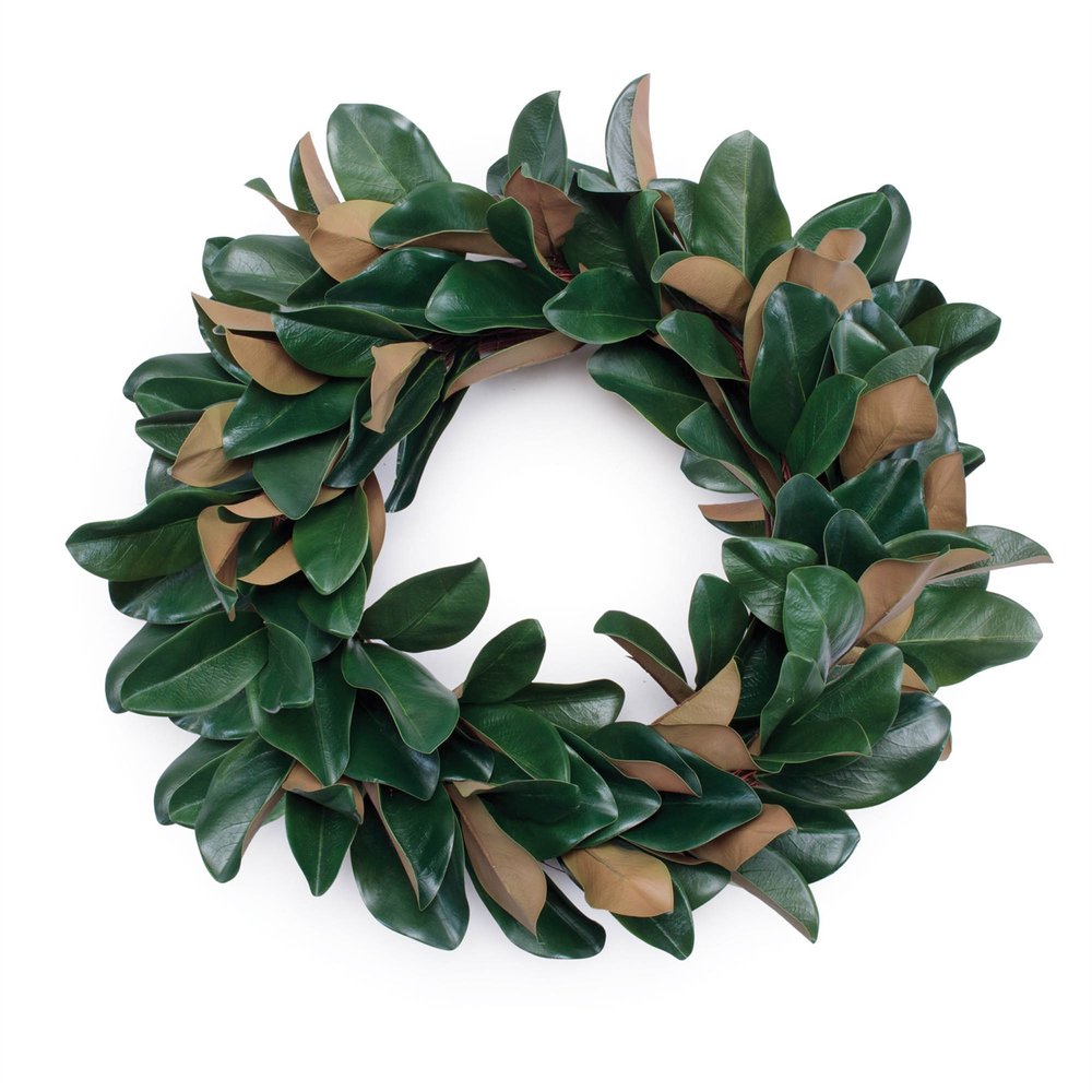 25" Green And Beige Magnolia Artificial Wreath HomeRoots