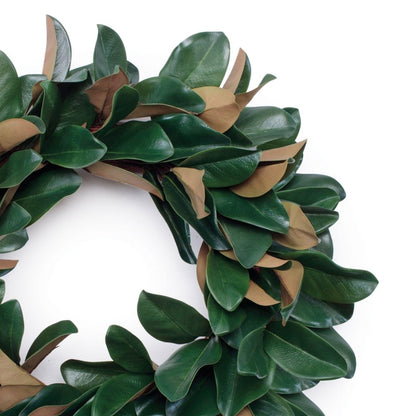 25" Green And Beige Magnolia Artificial Wreath HomeRoots