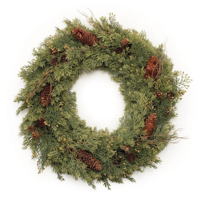 22" Green And Brown Christmas Pine Artificial Wreath HomeRoots