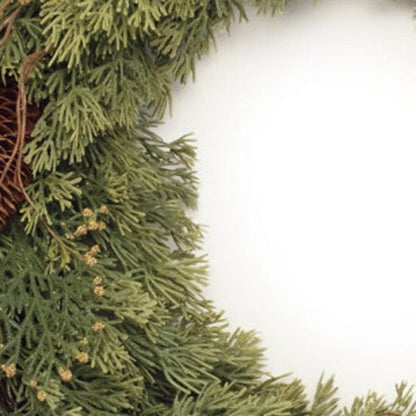 22" Green And Brown Christmas Pine Artificial Wreath HomeRoots