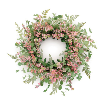 18" Pink And Green Mixed Assortment Artificial Wreath HomeRoots