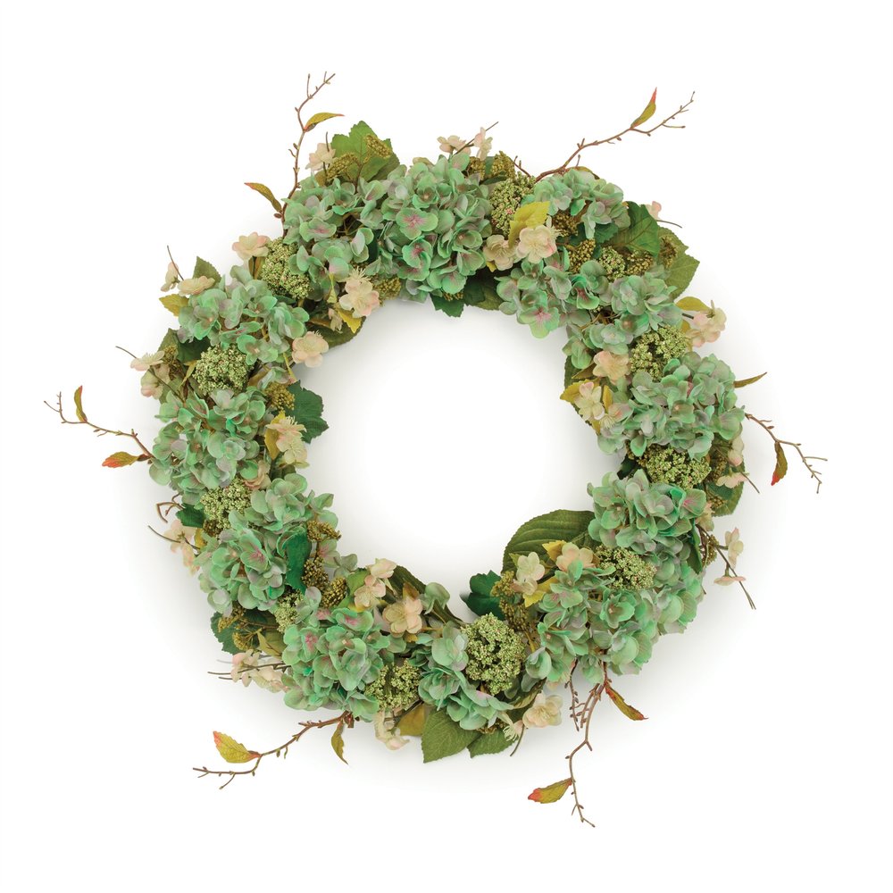 32" Green Daisy Artificial Wreath HomeRoots