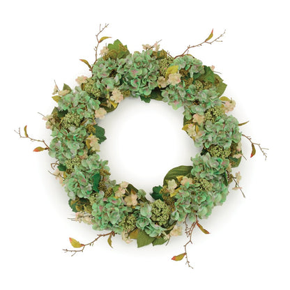 32" Green Daisy Artificial Wreath HomeRoots