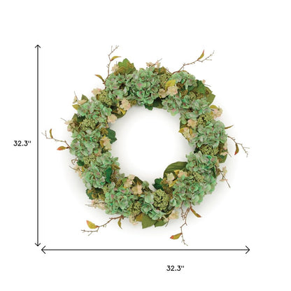 32" Green Daisy Artificial Wreath HomeRoots