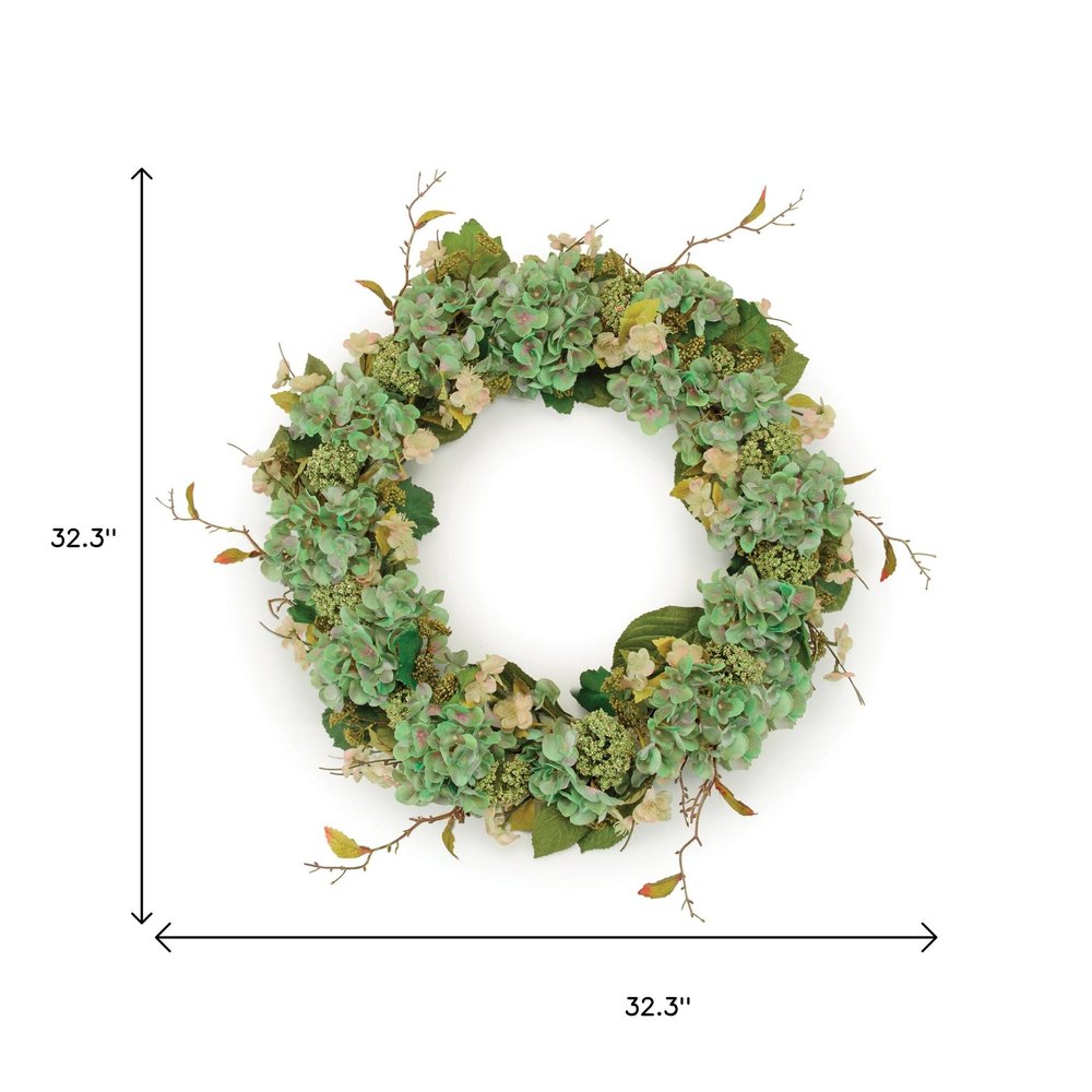 32" Green Daisy Artificial Wreath HomeRoots