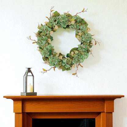 32" Green Daisy Artificial Wreath HomeRoots
