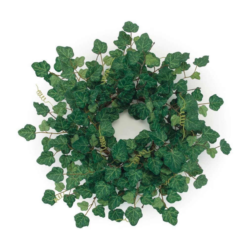 18" Green Ivy Artificial Wreath HomeRoots