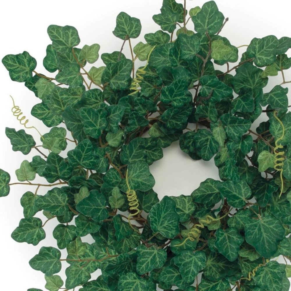 18" Green Ivy Artificial Wreath HomeRoots