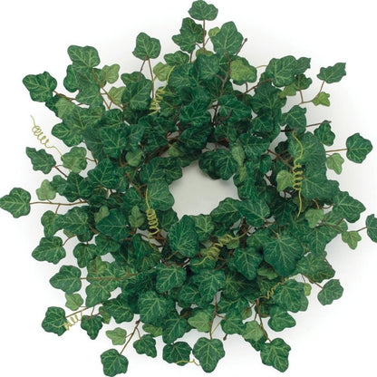 18" Green Ivy Artificial Wreath HomeRoots