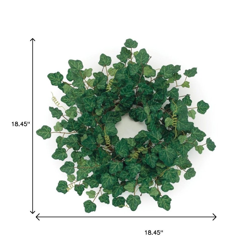 18" Green Ivy Artificial Wreath HomeRoots