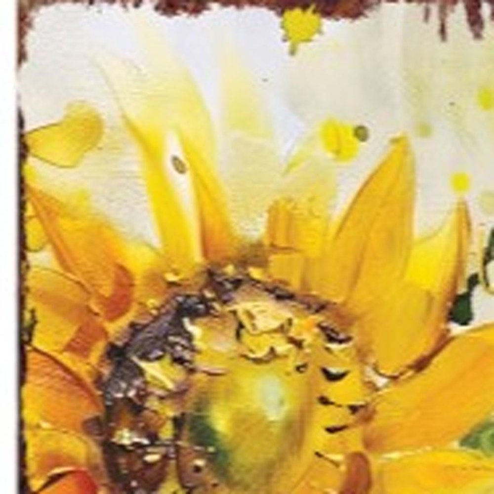 36" Brown Green And Yellow Solid Wood Sunflowers Porch Sign HomeRoots