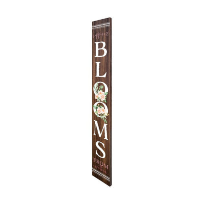 72" Brown Solid Wood Blooms Porch Sign HomeRoots