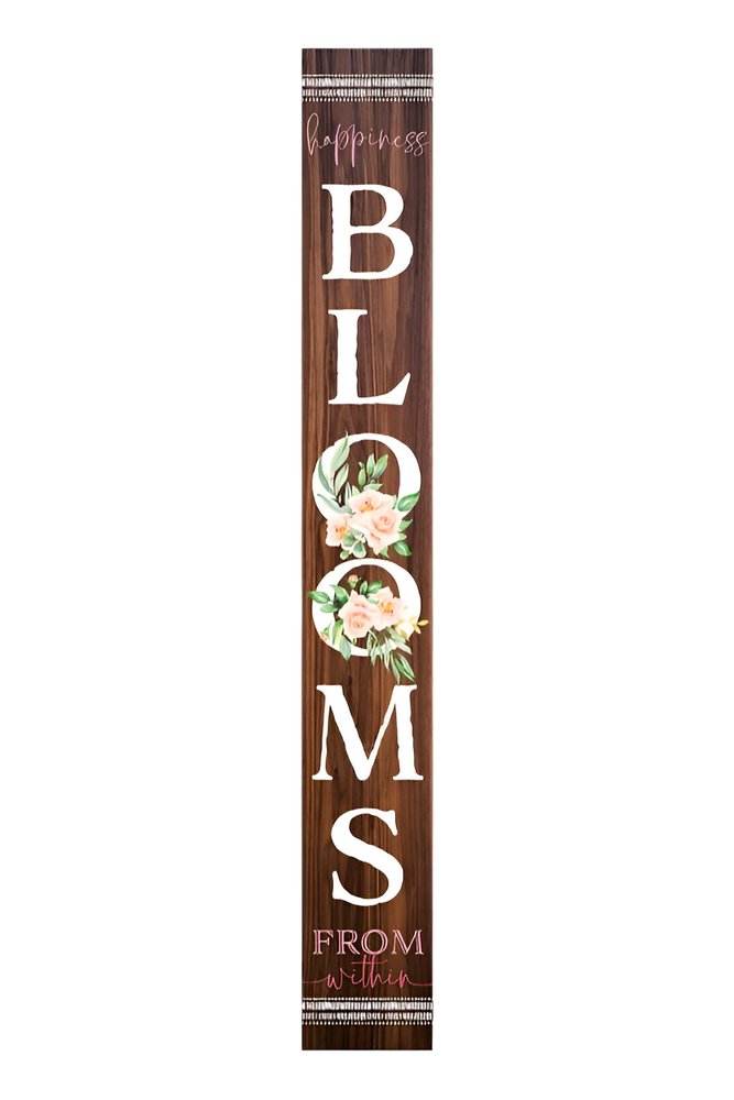 72" Brown Solid Wood Blooms Porch Sign HomeRoots
