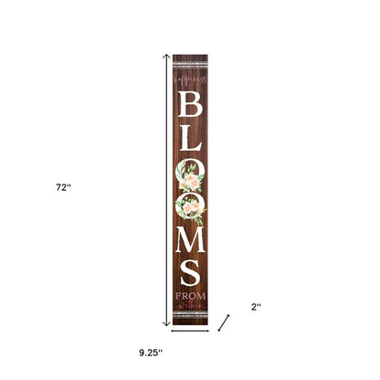 72" Brown Solid Wood Blooms Porch Sign HomeRoots
