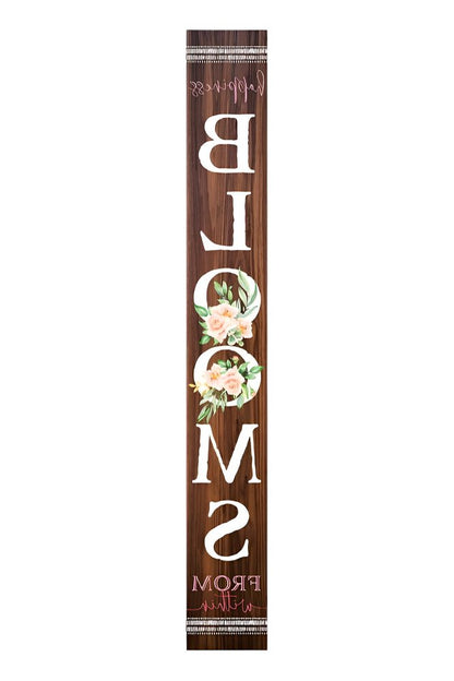 72" Brown Solid Wood Blooms Porch Sign HomeRoots