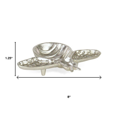 8" Silver Cast Iron Bumble Bee Trinket Tray HomeRoots