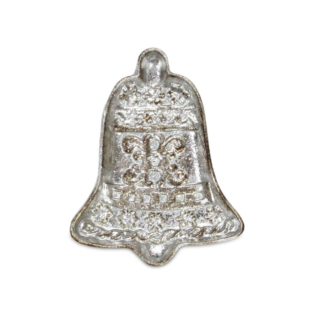 5" Silver Cast Iron Christmas Bell Trinket Tray HomeRoots