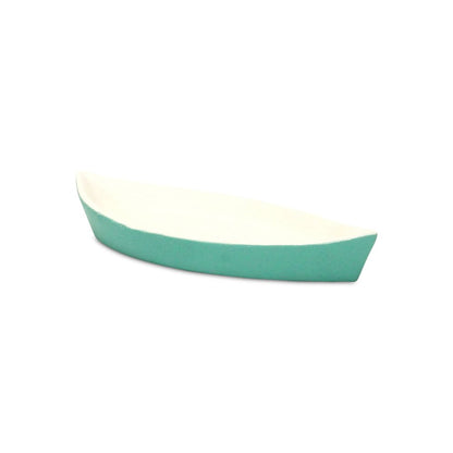 10" Aqua And White Cast Iron Oval Boat Shaped Tray HomeRoots