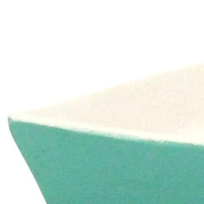 10" Aqua And White Cast Iron Oval Boat Shaped Tray HomeRoots
