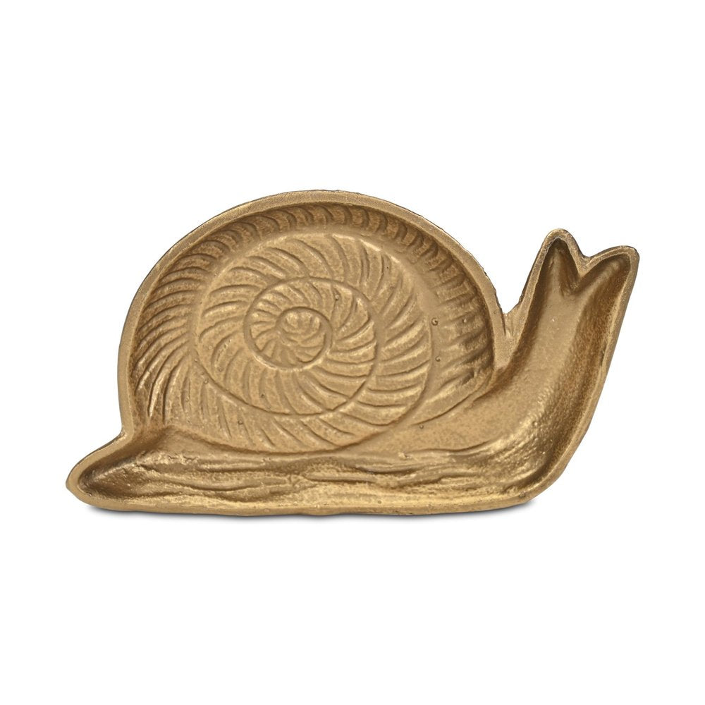 7" Antiqued Gold Cast Iron Snail Trinket Tray — view 5