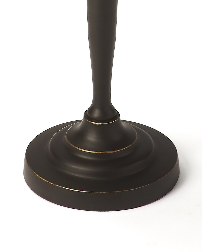 22" Black Aluminum Round Drink Size Pedestal End Table HomeRoots