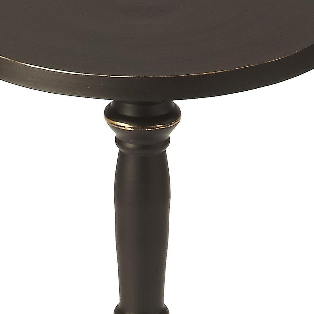 22" Black Aluminum Round Drink Size Pedestal End Table HomeRoots